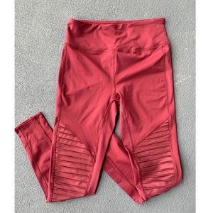 Forever21 Red/Maroon Moto Leggings Size M